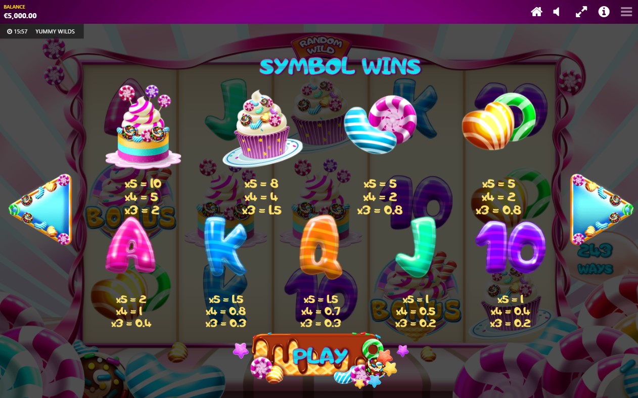Relax_Gaming_Yummy_Wilds_Slot_Paytable