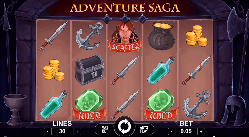 adventure saga online slot game reels