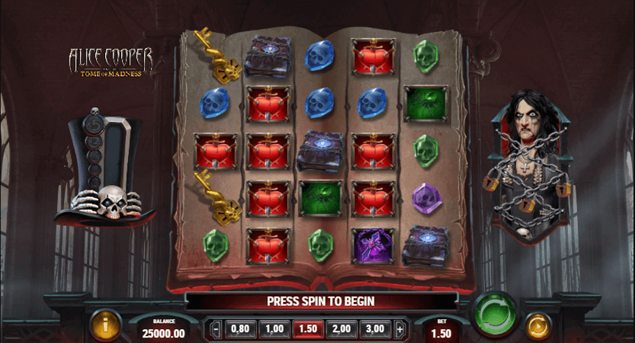 Alice Cooper and The Tome of Madness Slot Review, Bonuses & Free Play