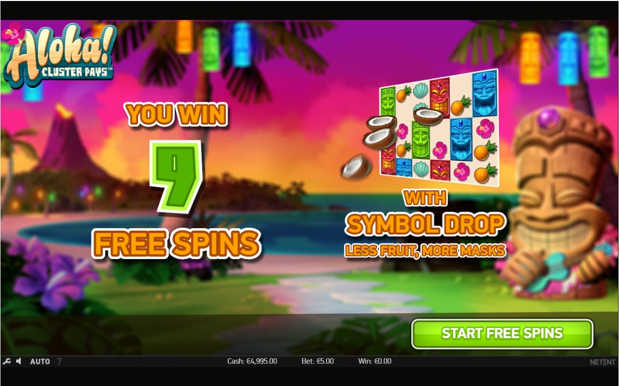 NetEnt Aloha Cluster Pays Slot Reels