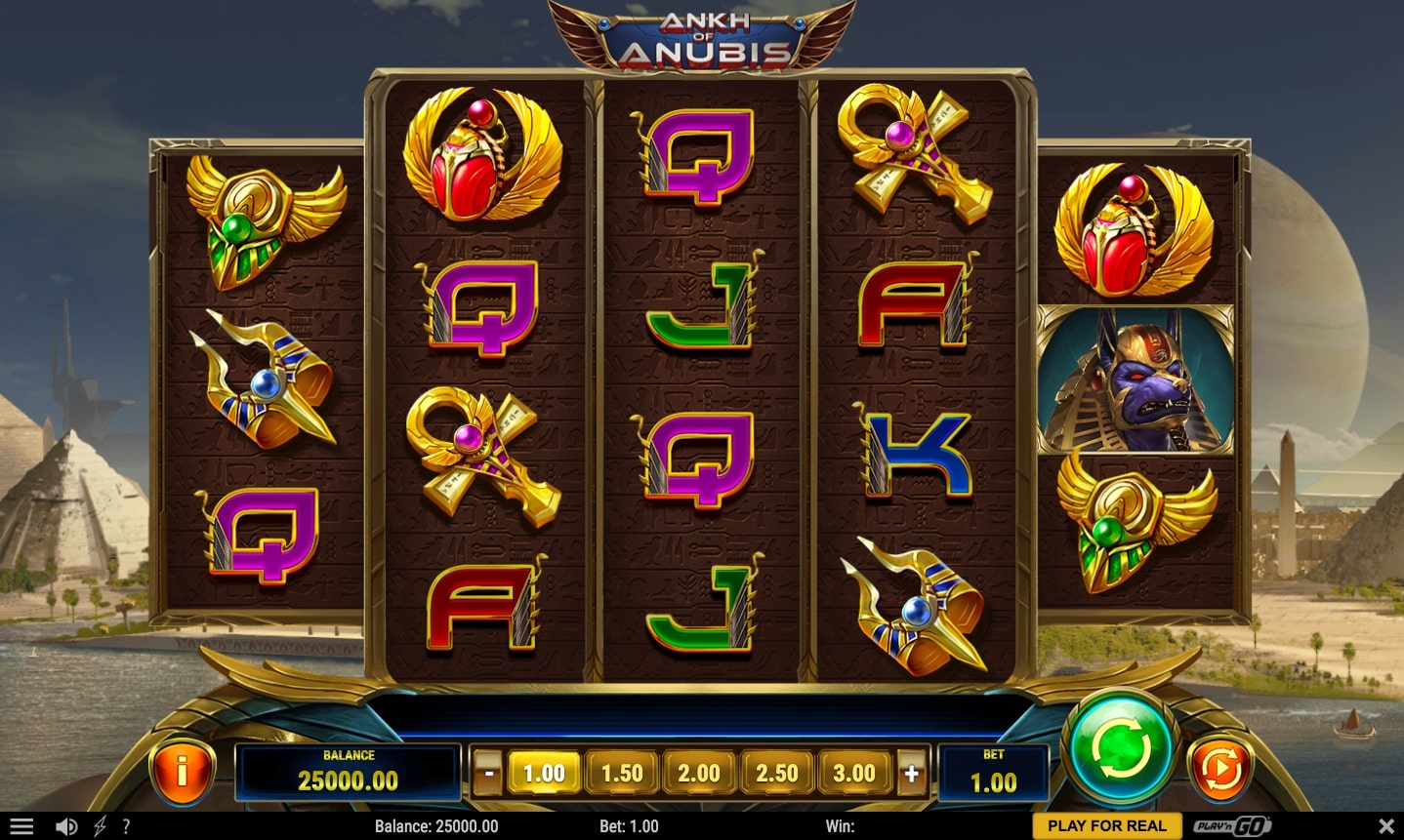 PlaynGo Ankh of Anubis Slot Main Screen