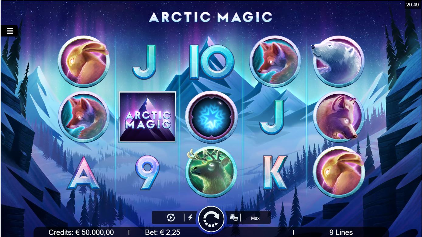 Microgaming Arctic Magic slot game reels