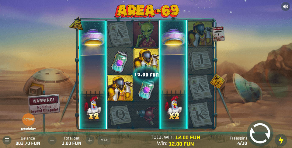 area 69 free spins bonus feature