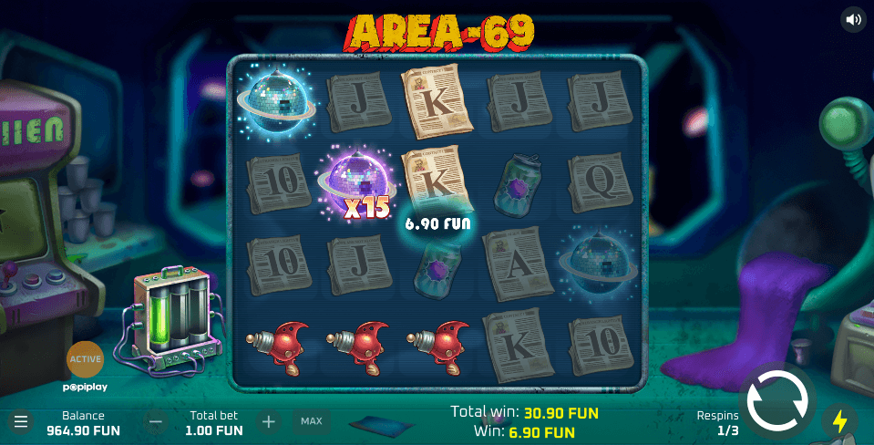 area 69 free spins retrigger bonus game