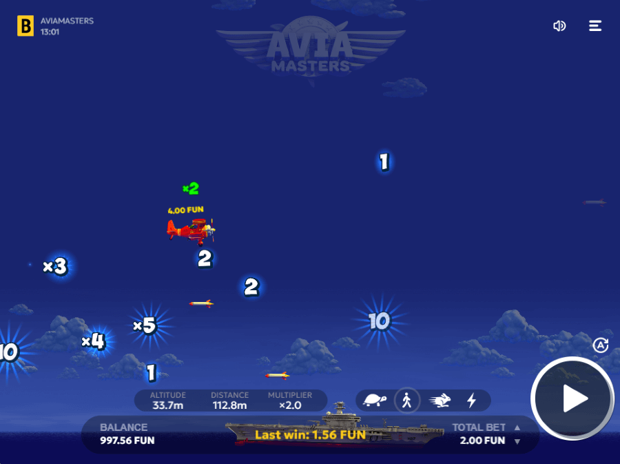 Capture d'écran du jeu Aviamasters Crash