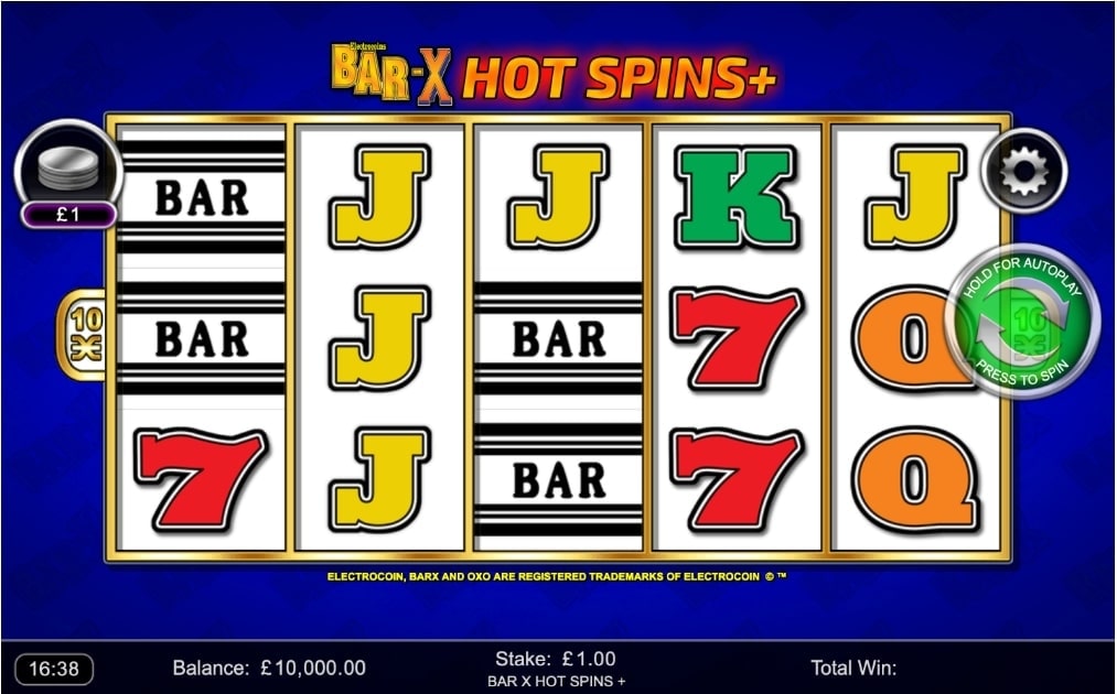 bar x hot spins plus slot