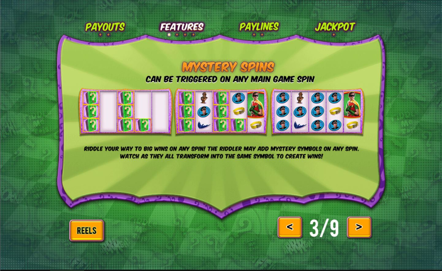 Playtech Batman and the Riddler Riches Slot Bonus Features