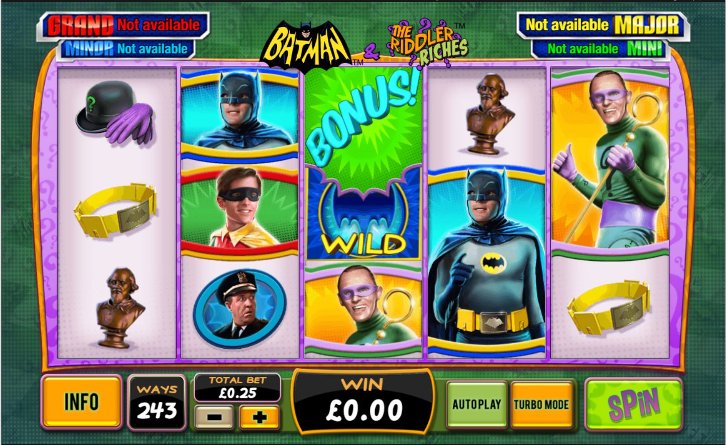 Playtech Batman and the Riddler Riches Slot Reels