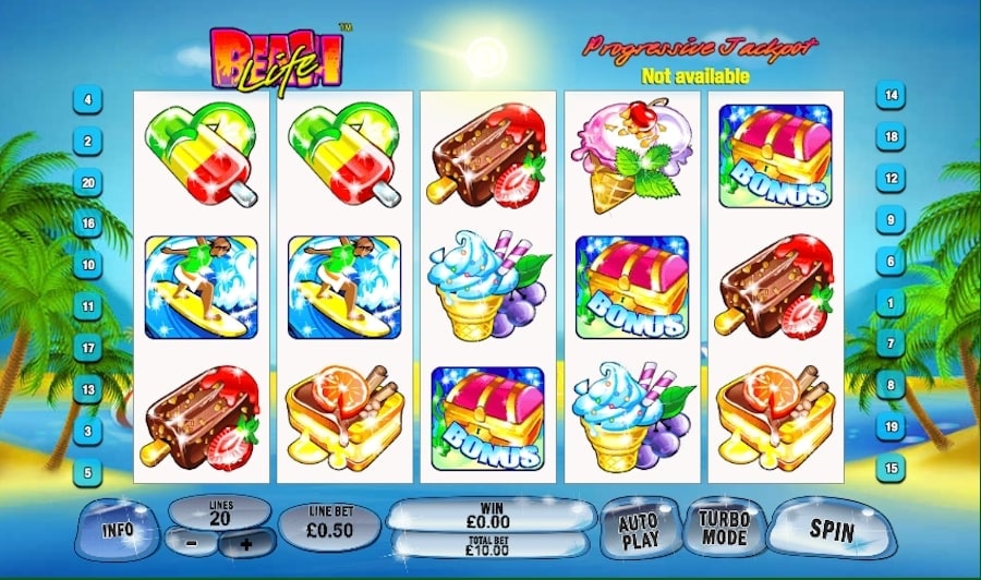 Playtech Beach Life Slot Reels