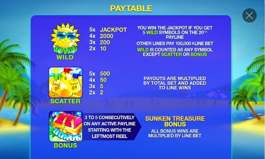 Playtech Beach Life Slot Bonus Features