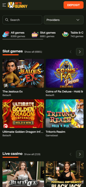 betsbunny casino homepage