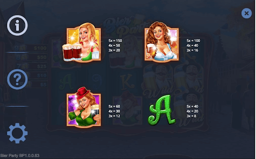 Bier Party PairPlay Paytable