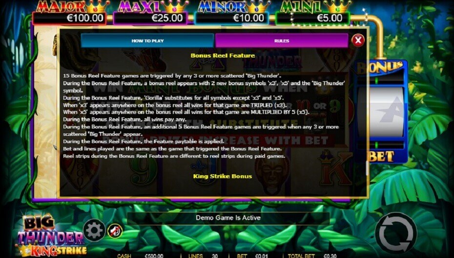 big thunder free spins