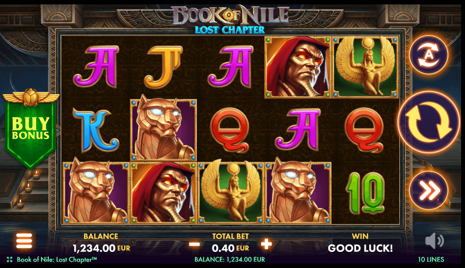 Book of Nile Lost Chapter Online Slot Game Reels