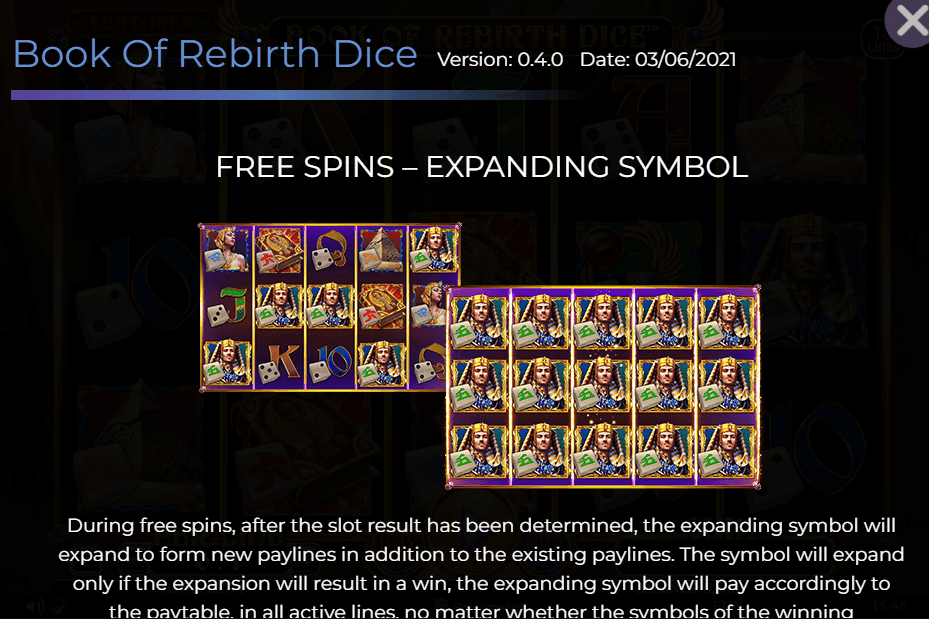 book of rebirth dice feature