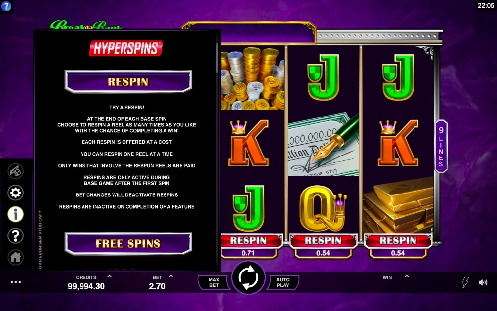 Microgaming BreakdaBank Slot Reels