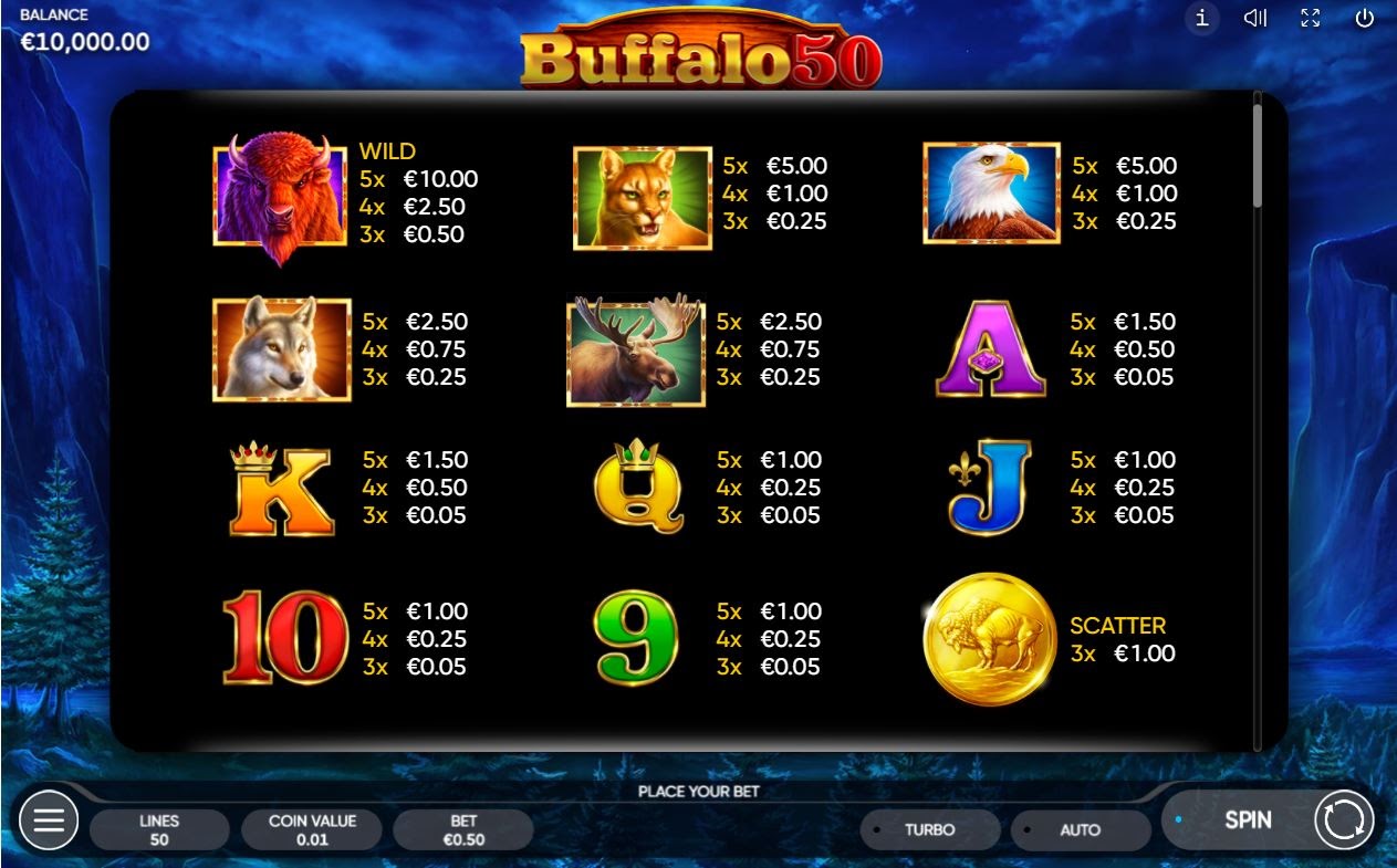 Buffalo 50 Slot Game How To Play