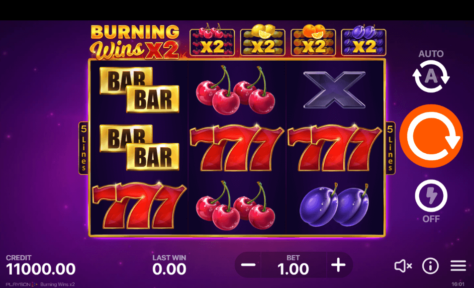 Burning Wins x2 Online Slot Game Features