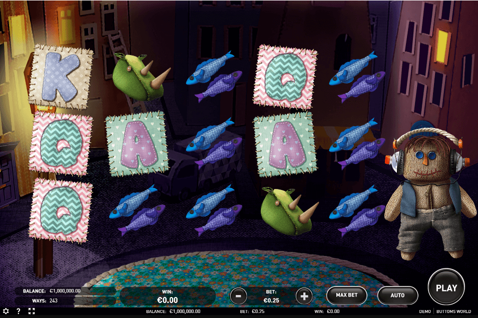 Buttoms World Online Slot Game Reels