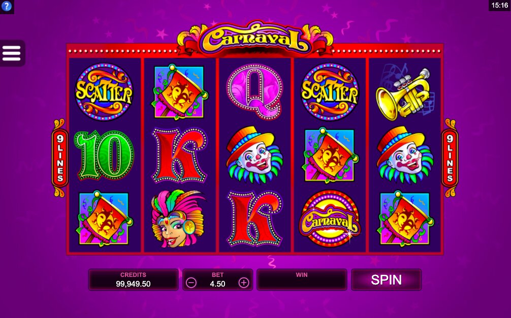 Microgaming Carnaval Slot Reels