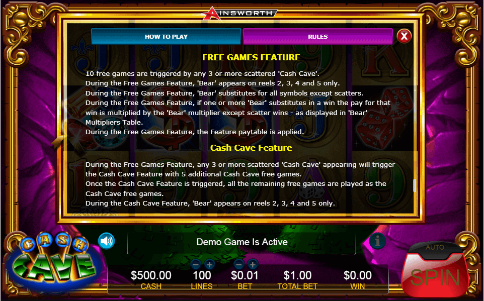 cash cave features