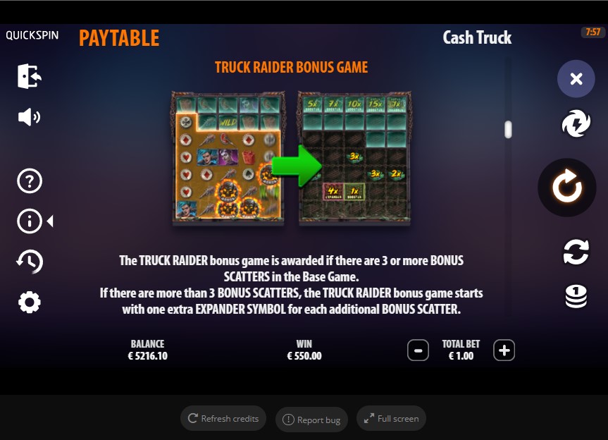 cash truck feature