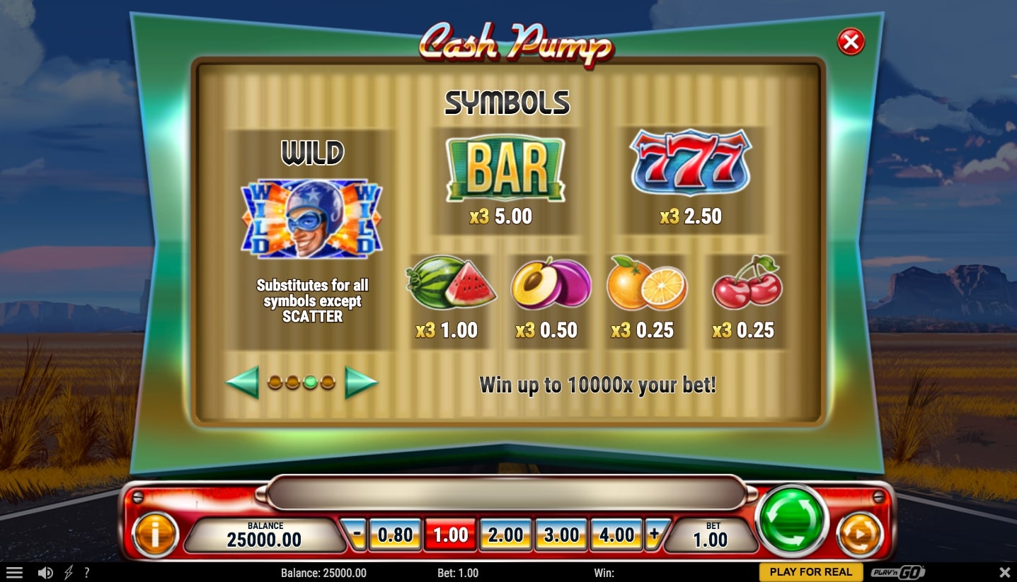Play n GO Cash Pump slot game symbols