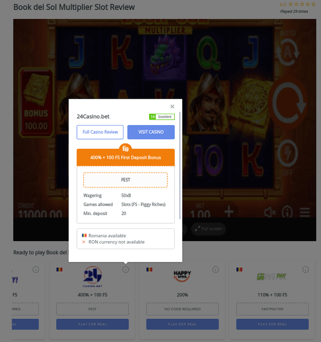 casino information box
