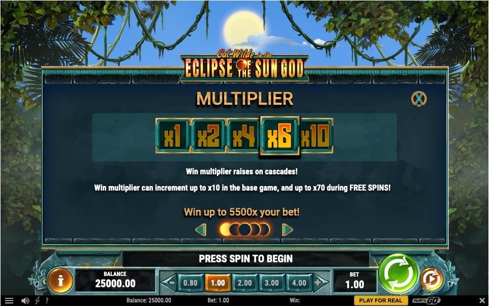 Cat Wilde and The Eclipse of the Sun God Slot Features