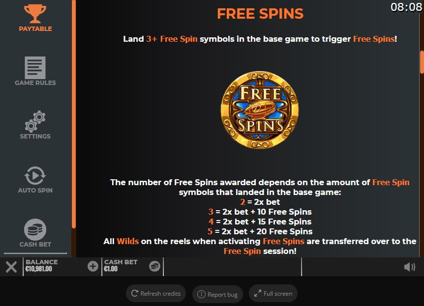 Cazino Zeppelin Reloaded Online Slot Game Features