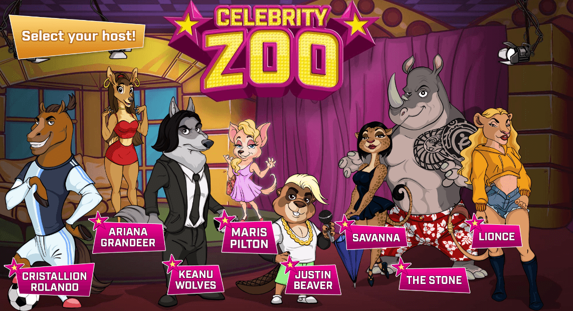 Celebrity Zoo Online Slot Game Features