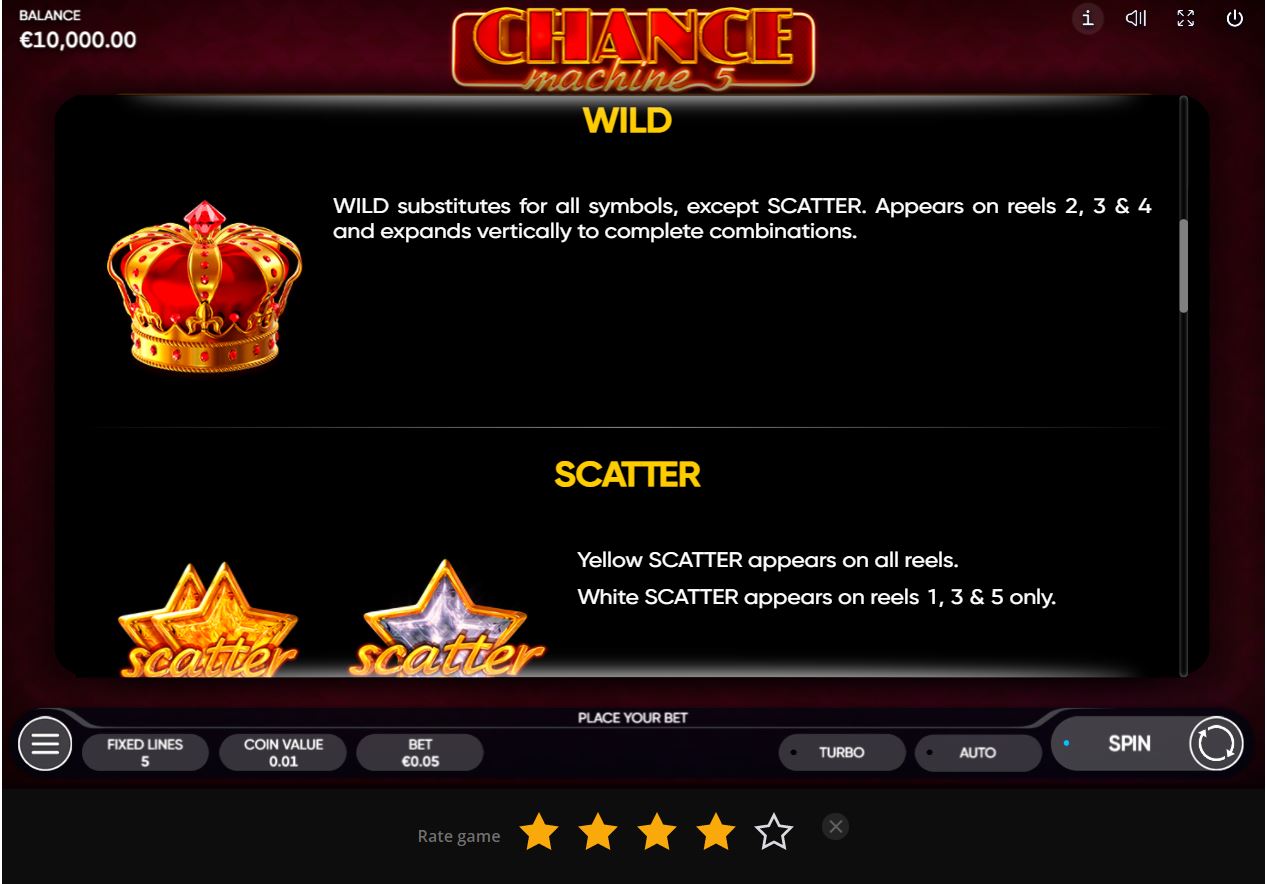 Chance Machine 5 Slot Feature