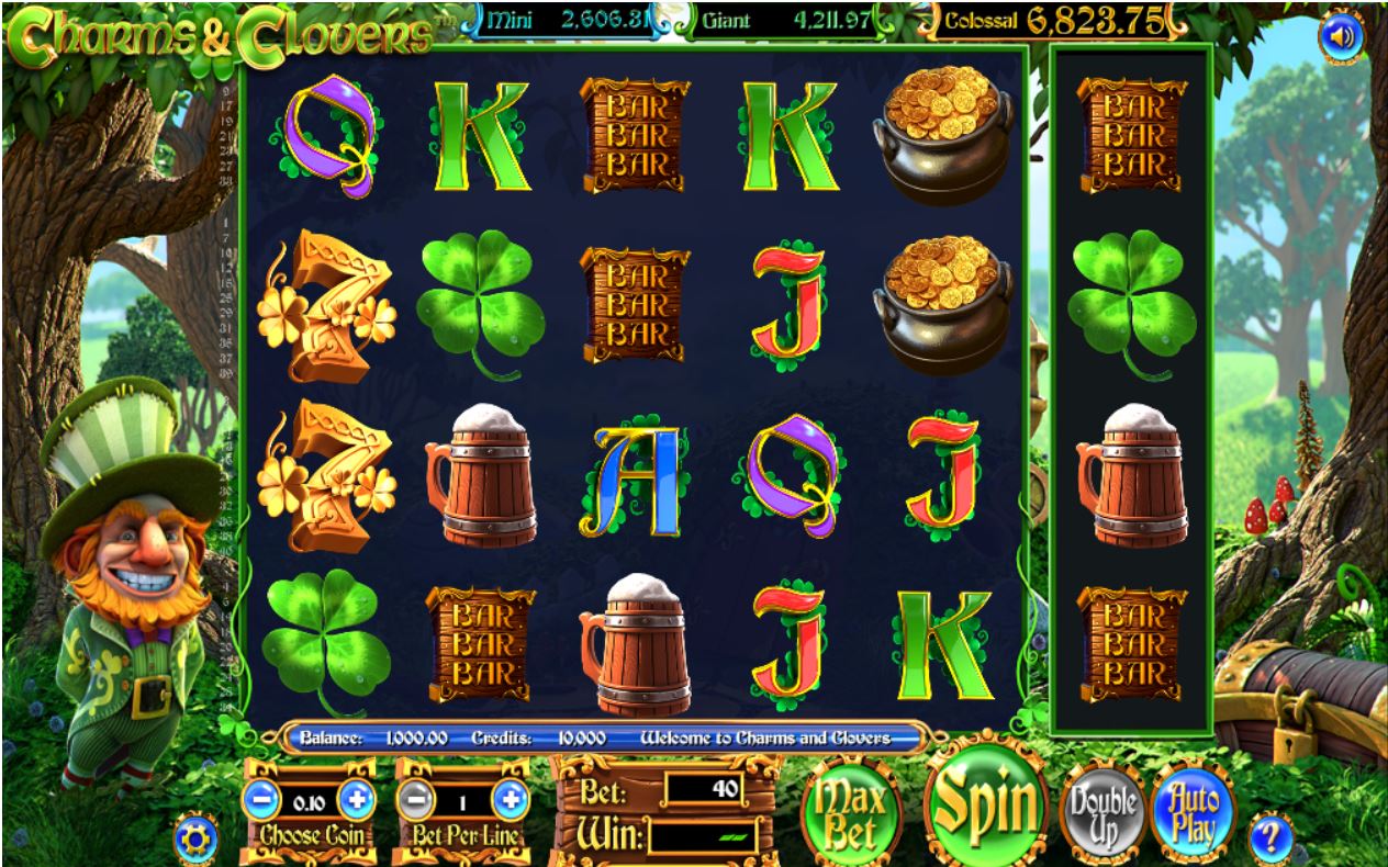 Betsoft Charms and Clovers Slot Reels