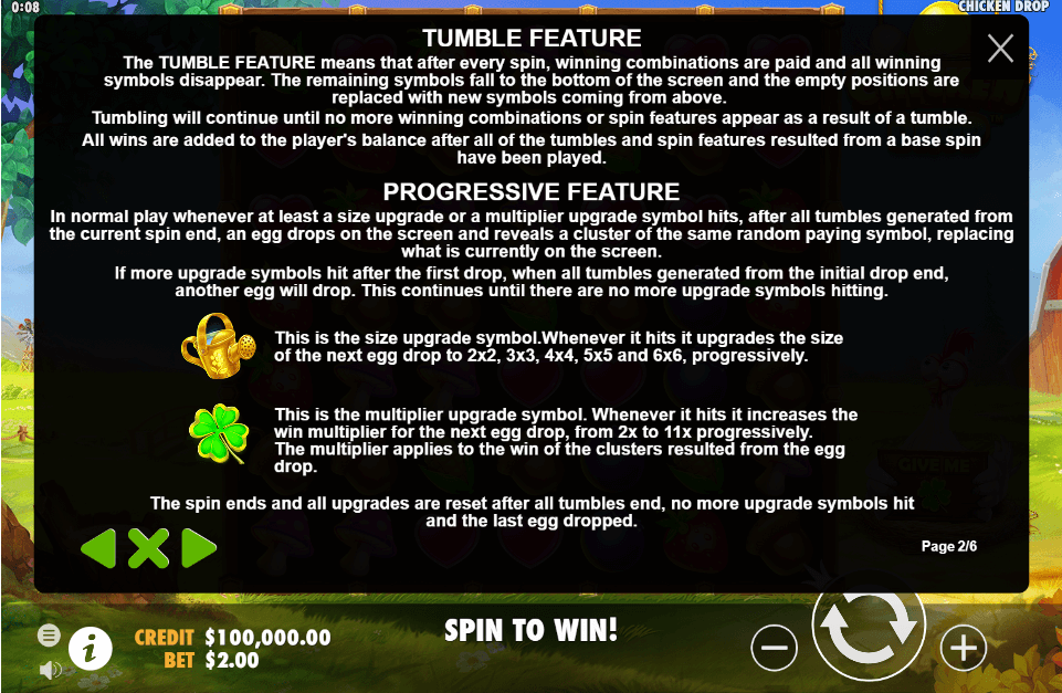 chicken drop feature