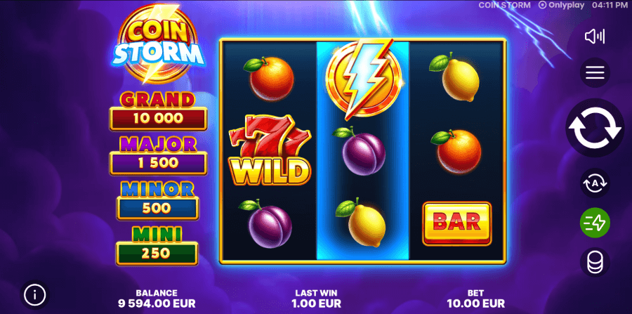 coin storm main screen