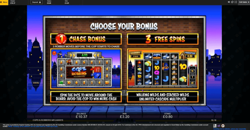 cops n robbers megaways feature