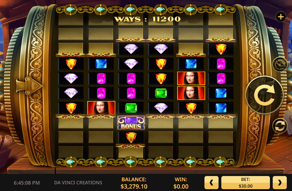 Da Vinci Creations Online Slot Game Reels