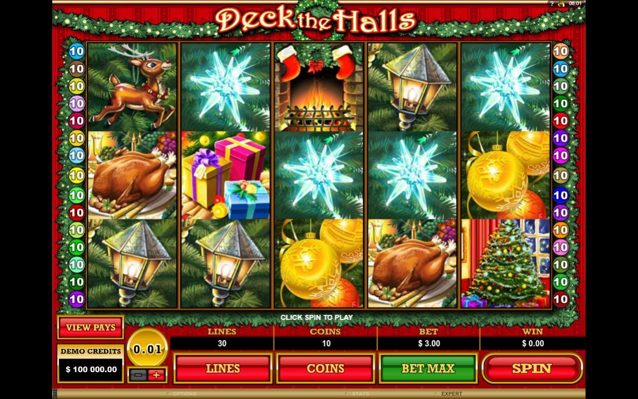 MicroGaming Deck The Halls Slot Reels
