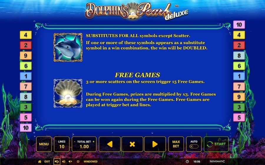 Novomatic Dolphins Pearl Slot Bonus Features