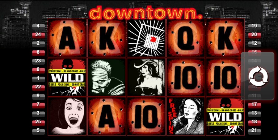 Downtown online slot game reels
