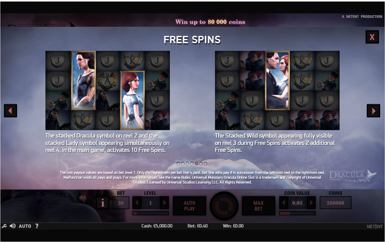 NetEnt Dracula slot game free spins
