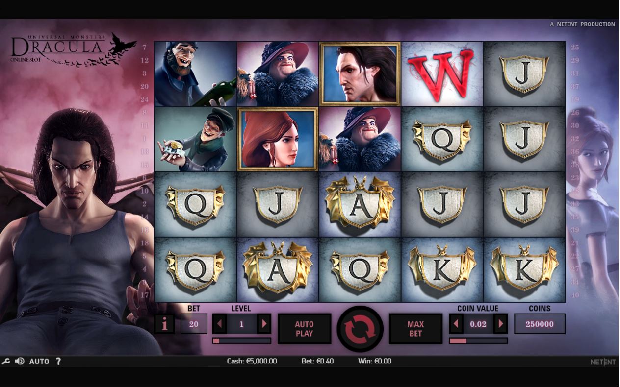 NetEnt Dracula slot game reels
