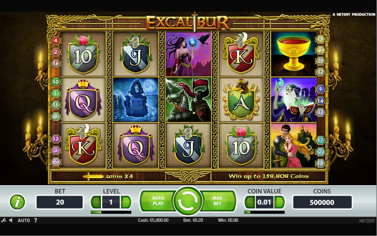 NetEnt Excalibur Slot Reels