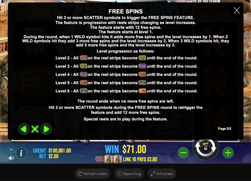 Eye of the Storm Online Slot Game Bonus