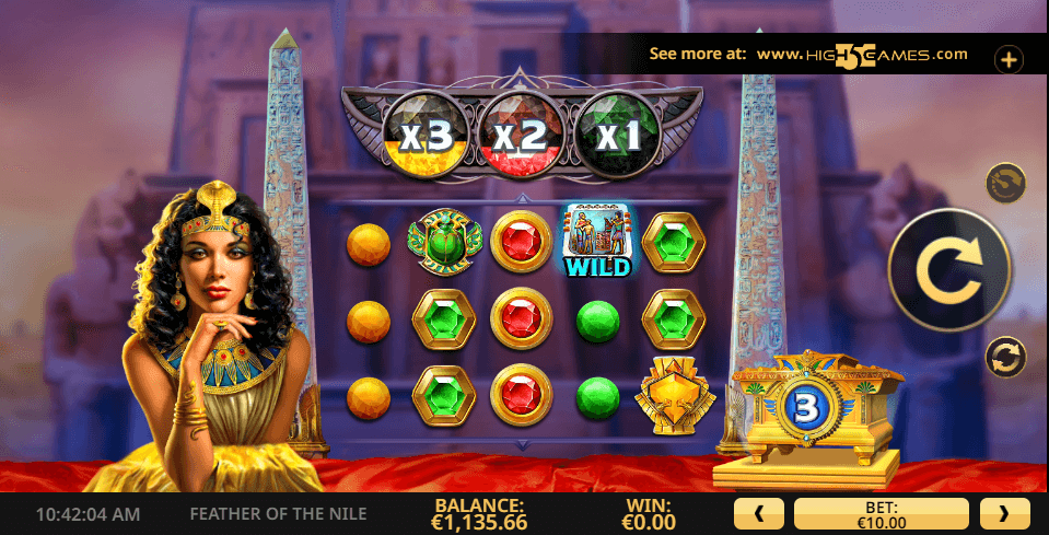Feather of the Nile Online Slot Game Reels