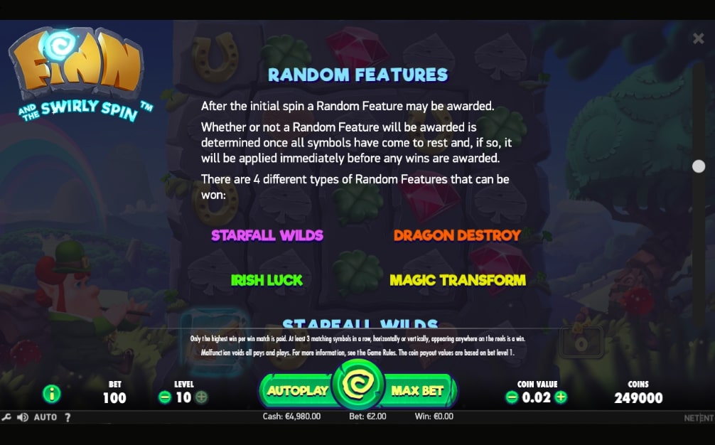 NetEnt Finn and the Swirly Spin Slot Bonus Features