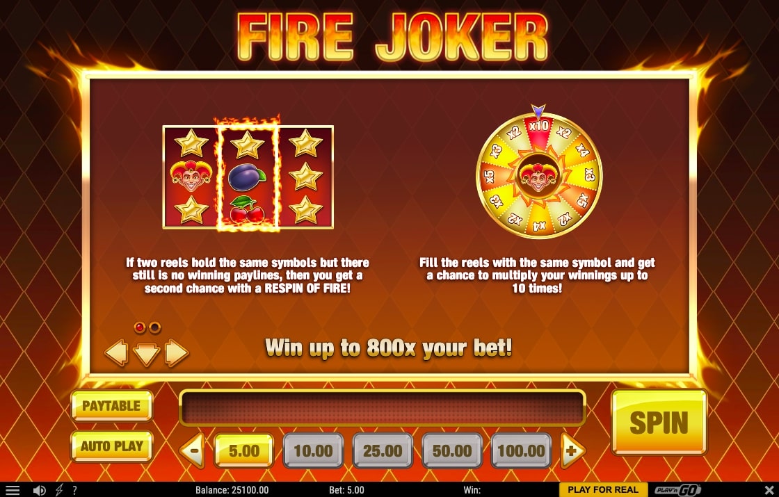 Play N GO Fire Joker Slot Bonus Features