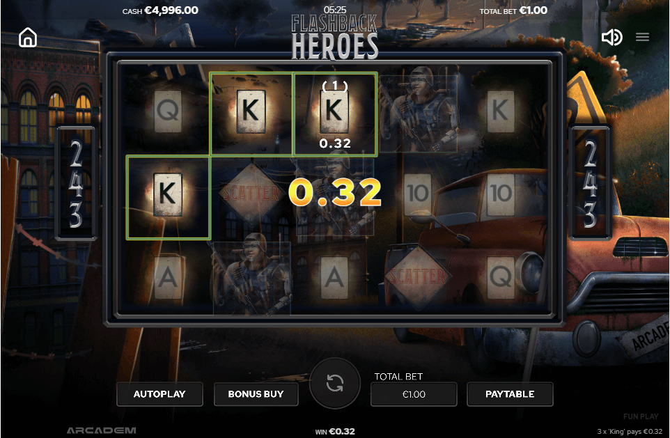 Flashback Heroes Online Slot Game Payline