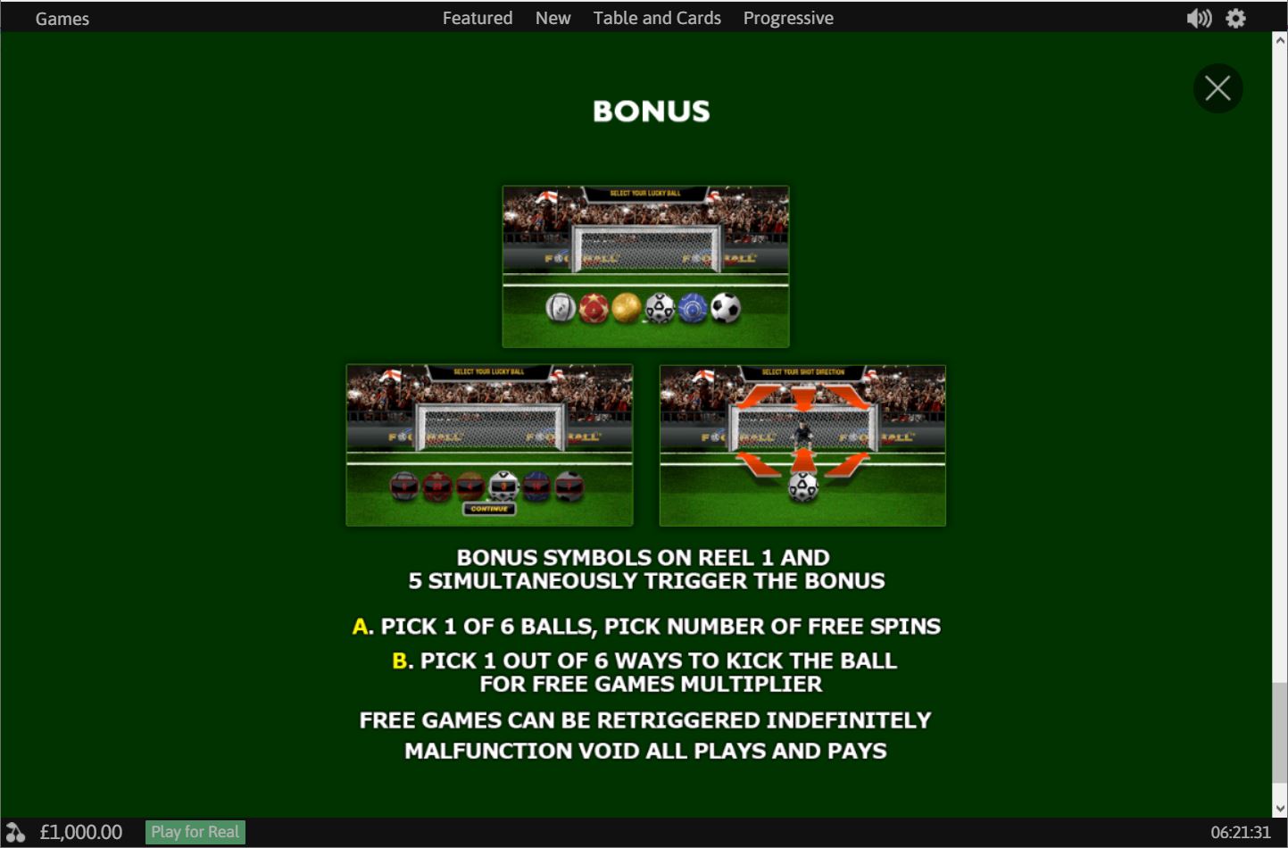 Playtech Football Rules Slot Bonus Features