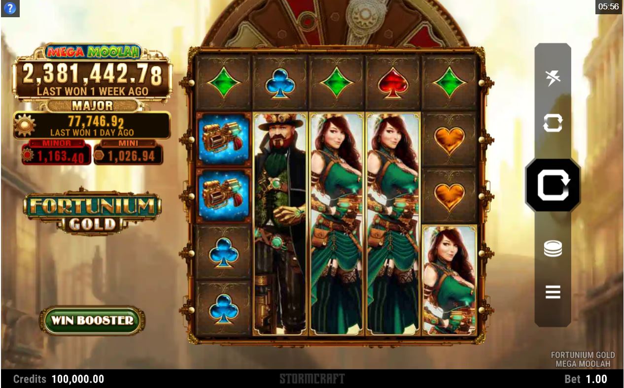 fortunium gold mega moolah reels
